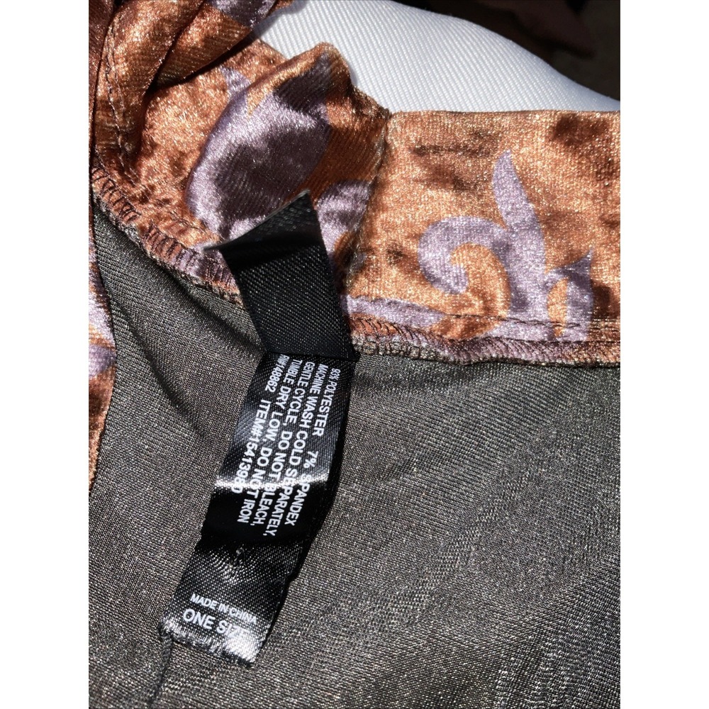 Torrid Velvet Burnout Ruana One Size Kimono Cardigan Copper Brown Boho Festival - Picture 6 of 8